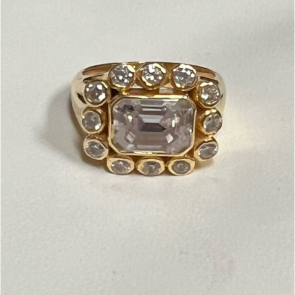 Brent Neale look-alike Flush Mount East-West Gold Plated Ring - Picture 3 of 16